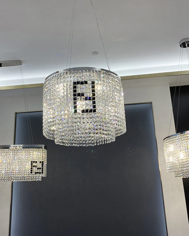 WOMO 2 Tier Round Crystal Chandelier-WM2071a - Image 2