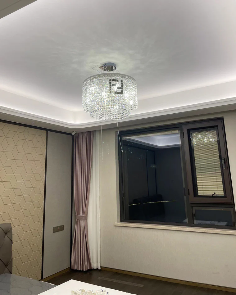 WOMO 2 Tier Round Crystal Chandelier-WM2071a - Image 3