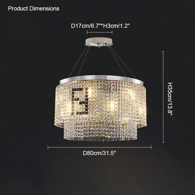 WOMO 2 Tier Round Crystal Chandelier-WM2071a - Image 6