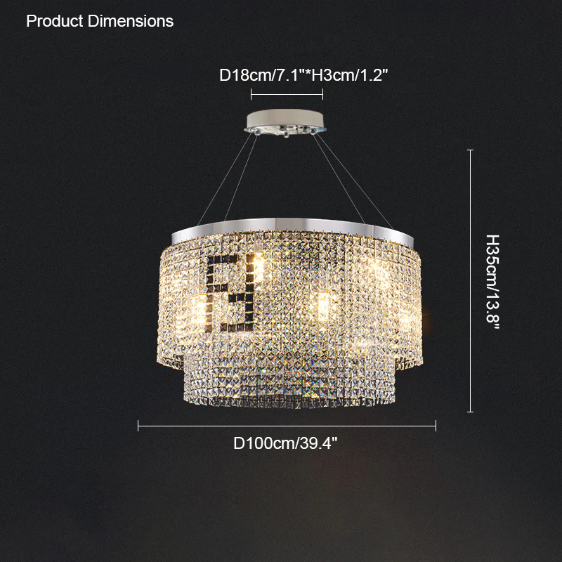 WOMO 2 Tier Round Crystal Chandelier-WM2071a - Image 7