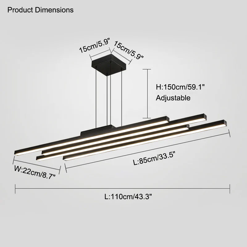 WOMO Wireless Linear Led Chandelier-WM2012 - Image 36