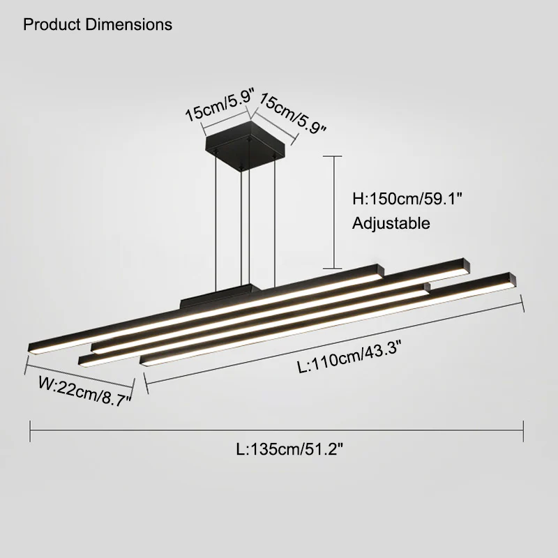WOMO Wireless Linear Led Chandelier-WM2012 - Image 38