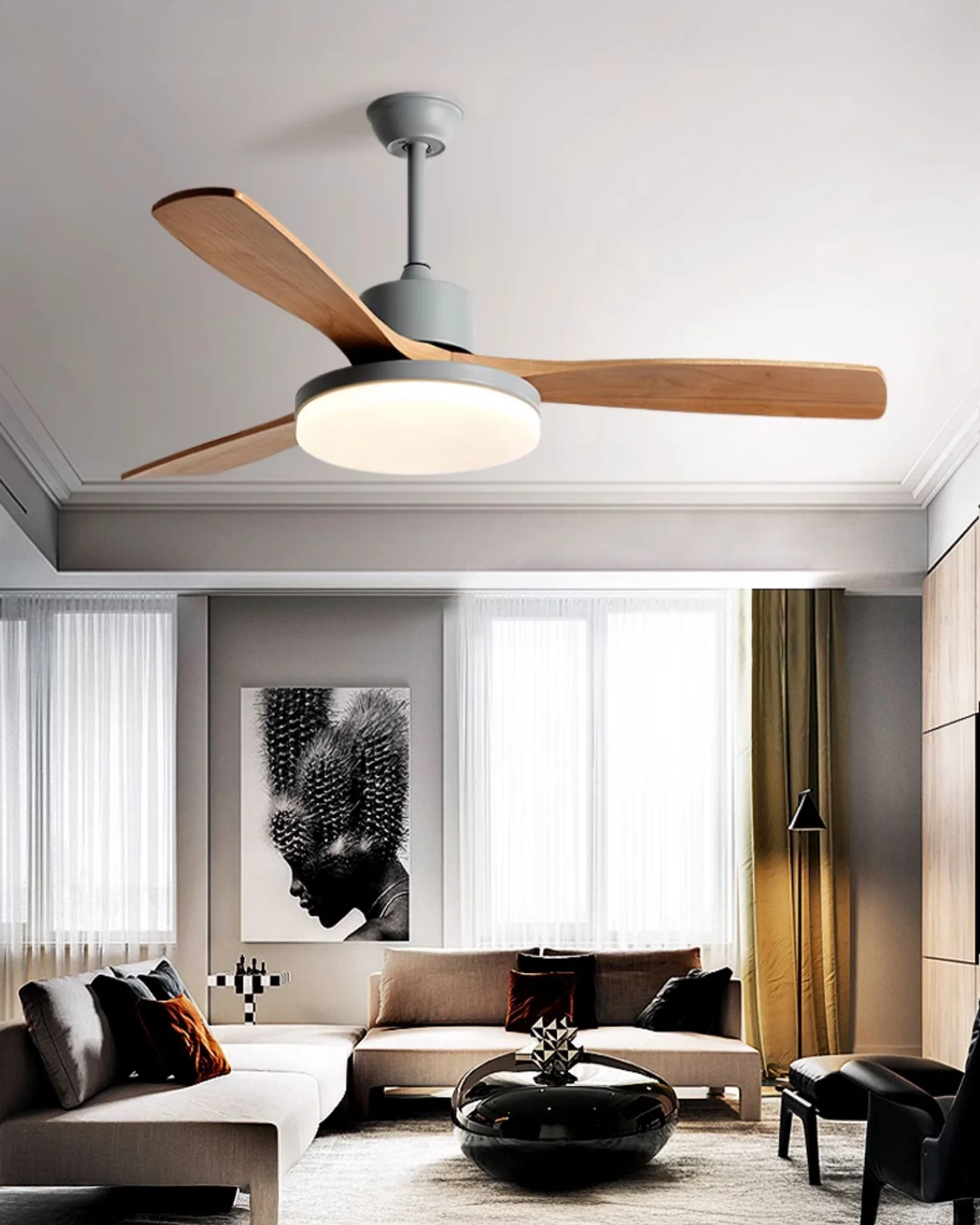WOMO 3 Blade Modern Ceiling Fan Lamp - WM5210 - Image 10