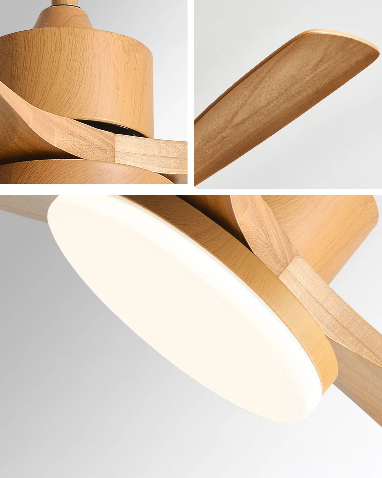 WOMO 3 Wood Blade Ceiling Fan Lamp - WM5174 - Image 10