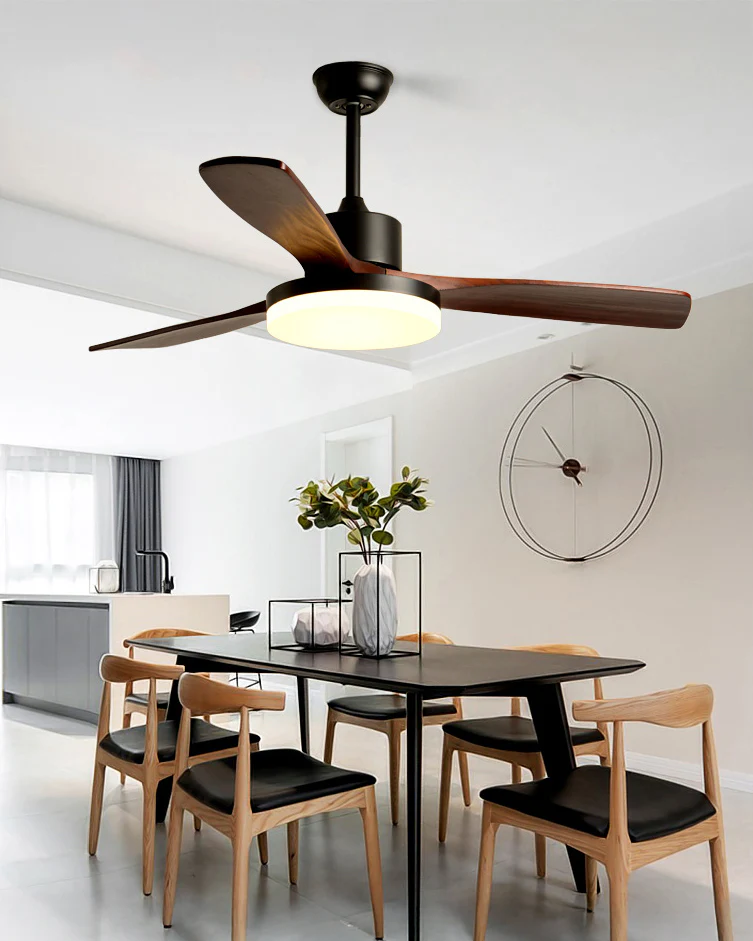 WOMO 3 Wood Blade Ceiling Fan Lamp - WM5174 - Image 3