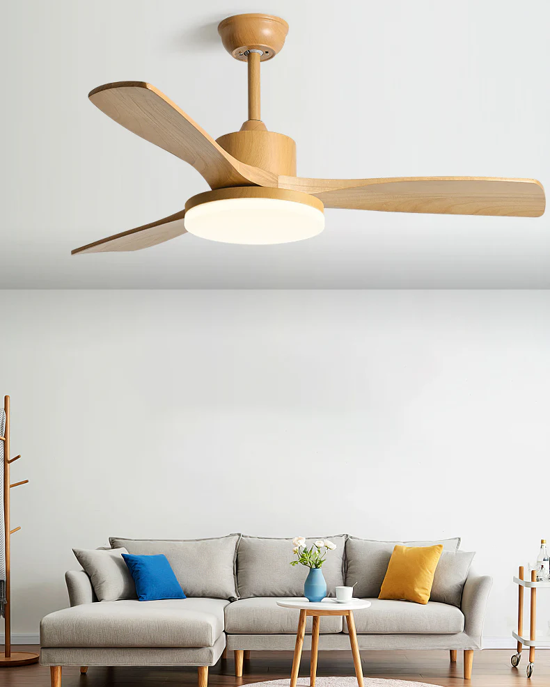 WOMO 3 Wood Blade Ceiling Fan Lamp - WM5174 - Image 5