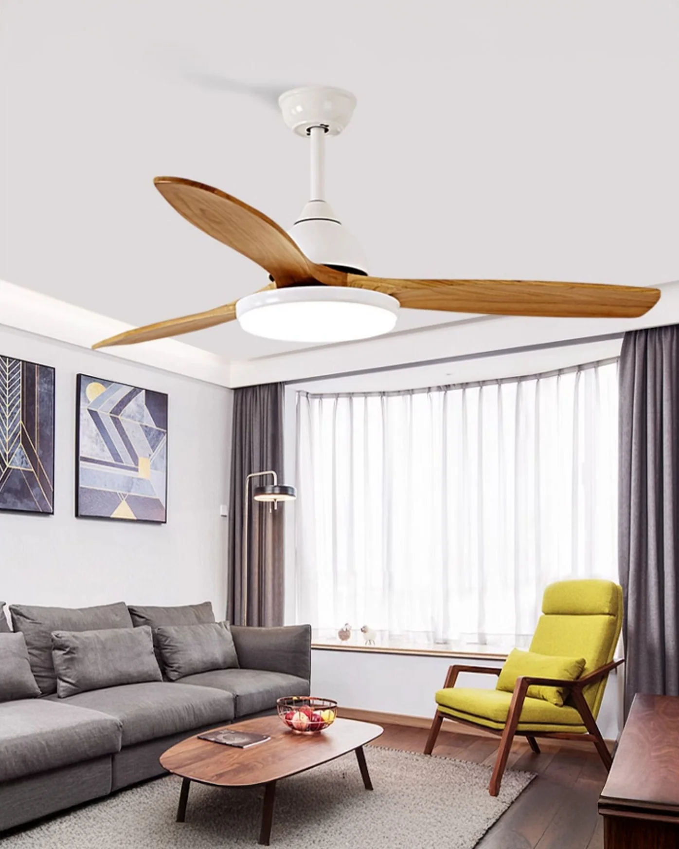 WOMO 3 Wood Blade Ceiling Fan Lamp - WM5242 - Image 7