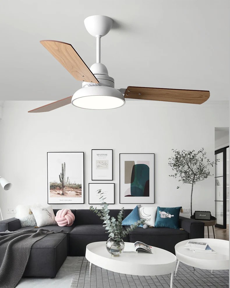 WOMO 3 Wood Blade Ceiling Fan Lamp - WM5269 - Image 3