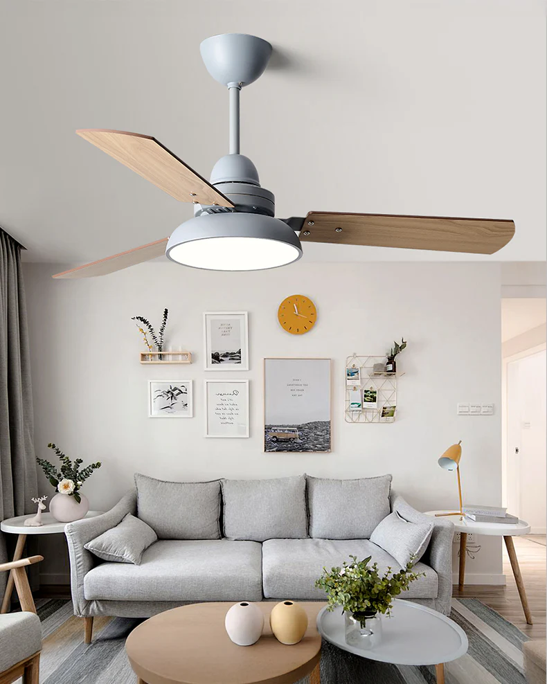 WOMO 3 Wood Blade Ceiling Fan Lamp - WM5269 - Image 5
