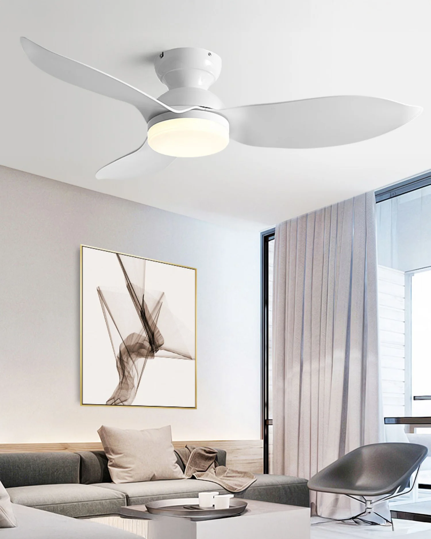 WOMO 38 Inch Low Profile Ceiling Fan Lamp-WM5219 - Image 5