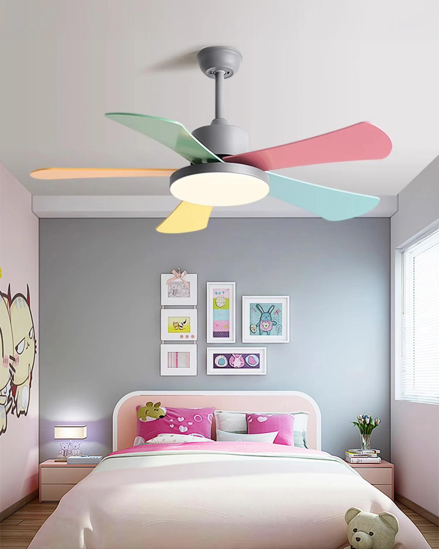 WOMO 5 Blade Children Ceiling Fan Lamp-WM5211 - Image 14