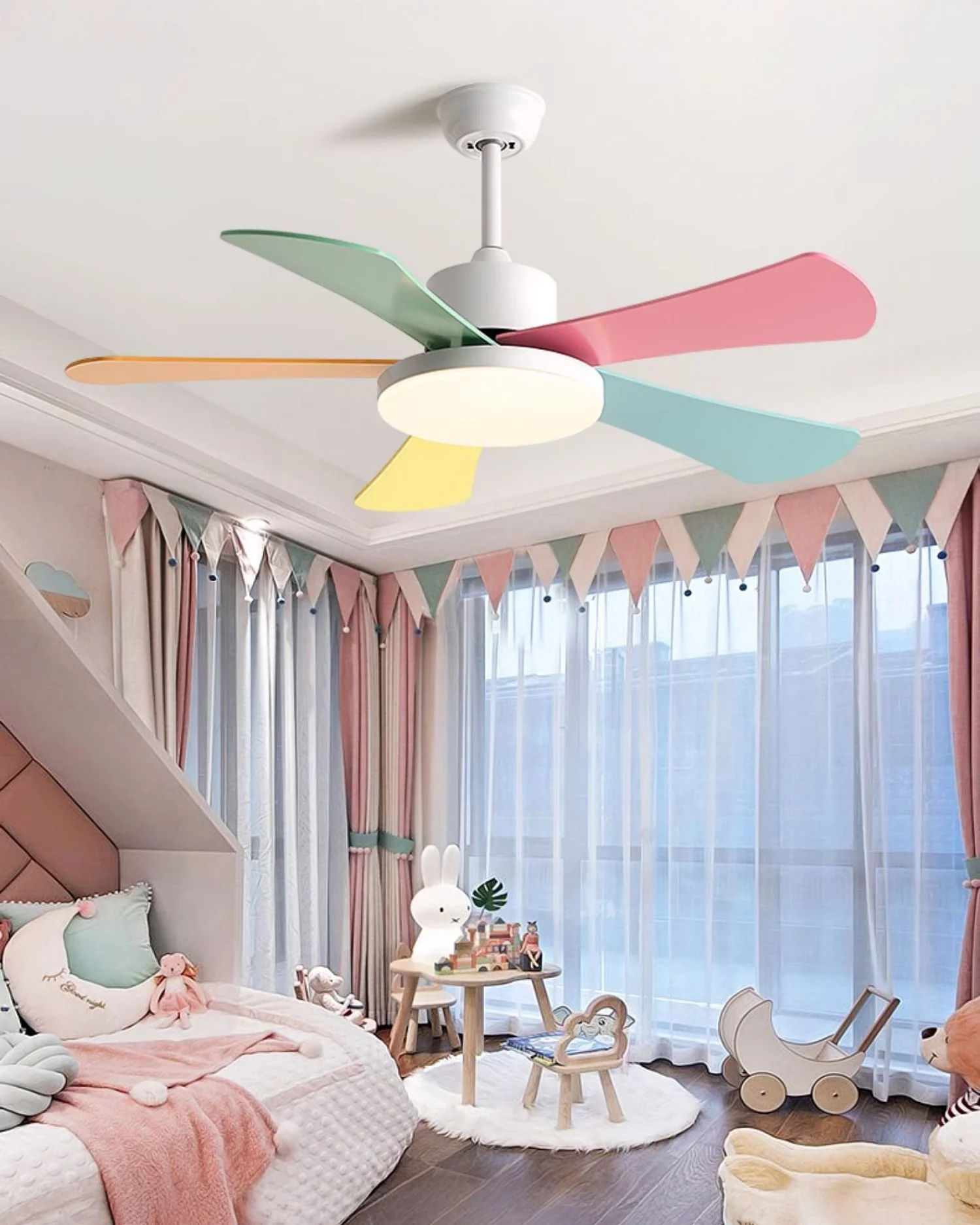 WOMO 5 Blade Children Ceiling Fan Lamp-WM5211 - Image 16