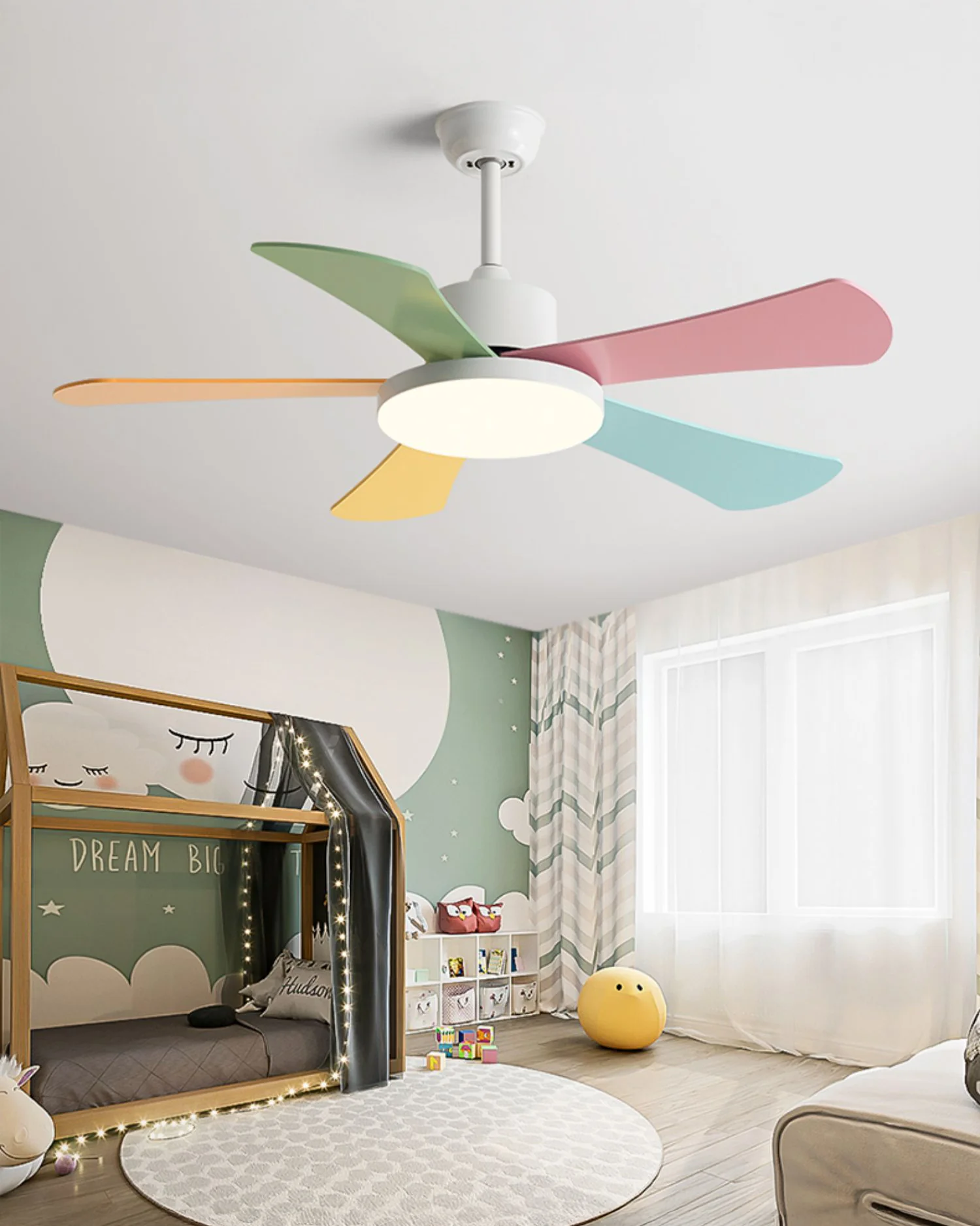 WOMO 5 Blade Children Ceiling Fan Lamp-WM5211 - Image 8