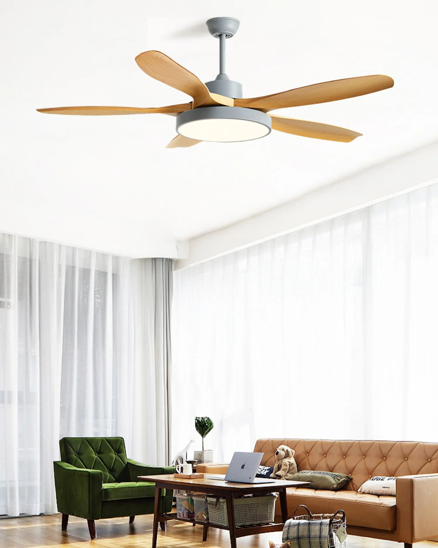 WOMO 5 Blade Large Ceiling Fan Lamp - WM5188 - Image 10