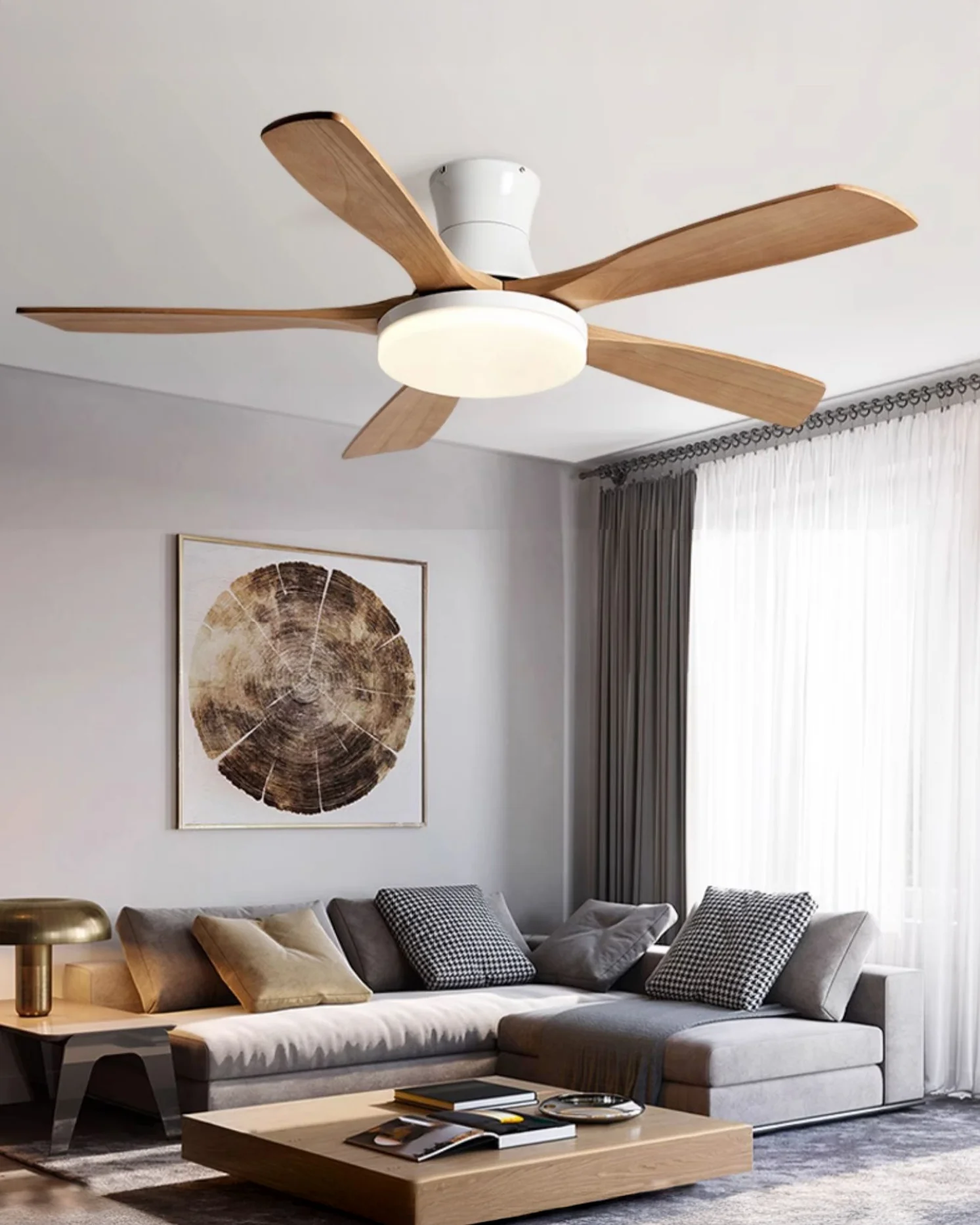 WOMO 5 Blade Low Profile Ceiling Fan Lamp - WM5208 - Image 2