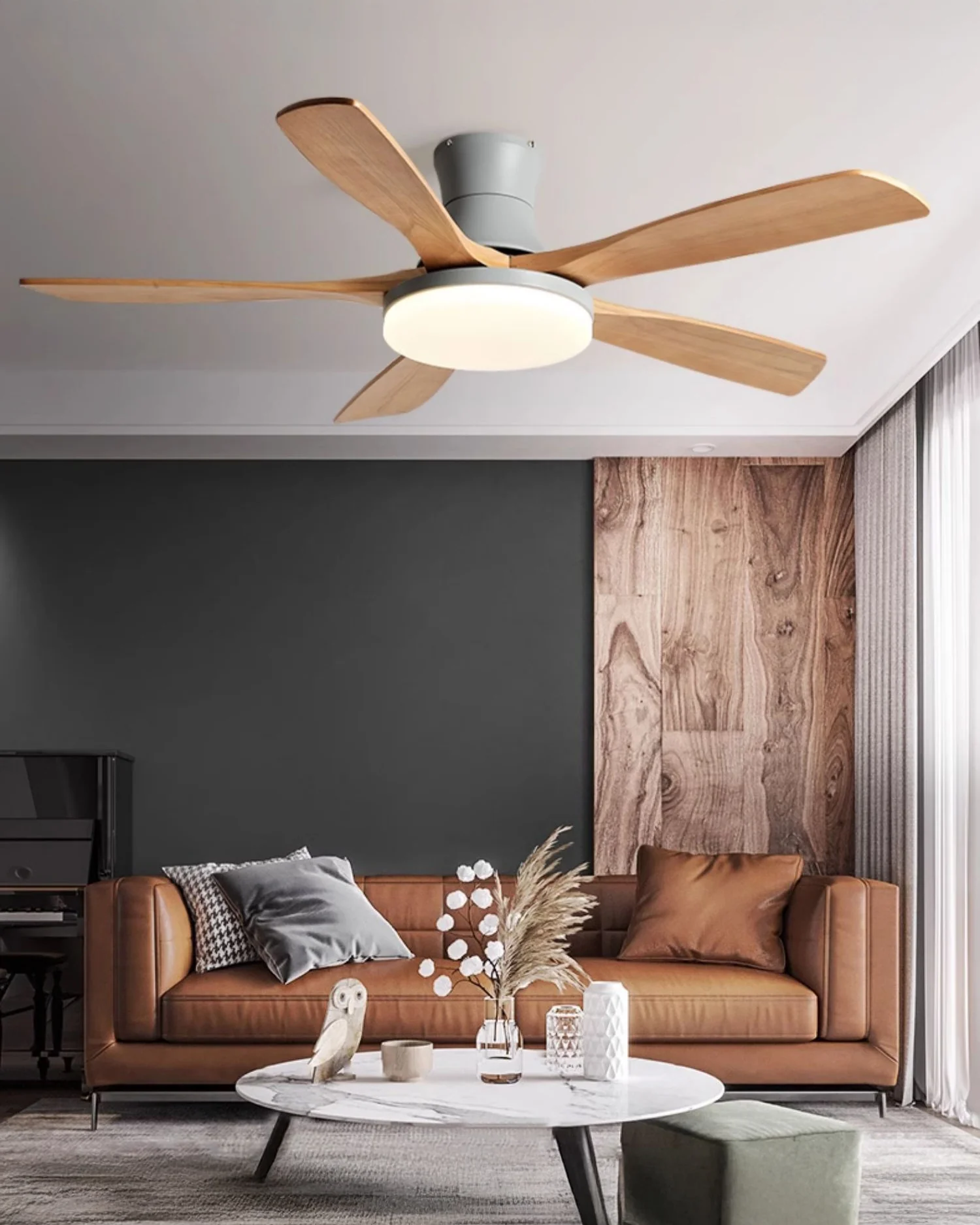WOMO 5 Blade Low Profile Ceiling Fan Lamp - WM5208 - Image 7