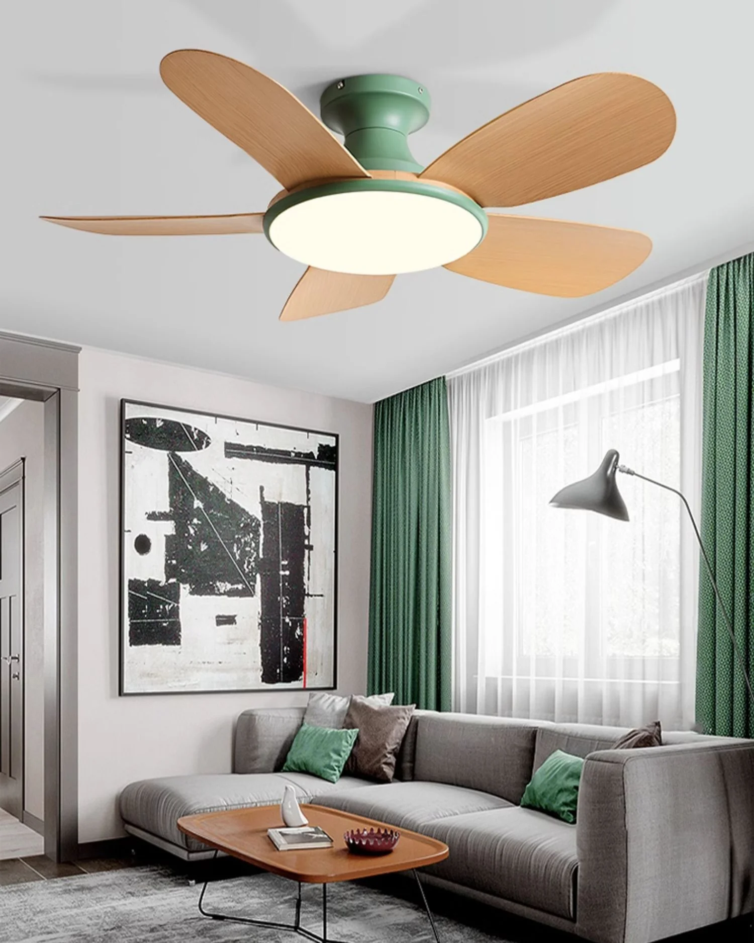 WOMO 5 Blade Low Profile Ceiling Fan Lamp-WM5226 - Image 10