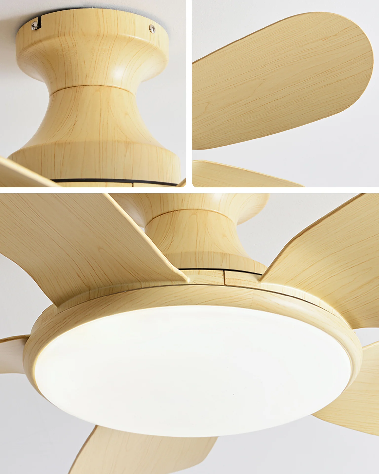 WOMO 5 Blade Low Profile Ceiling Fan Lamp-WM5226 - Image 13
