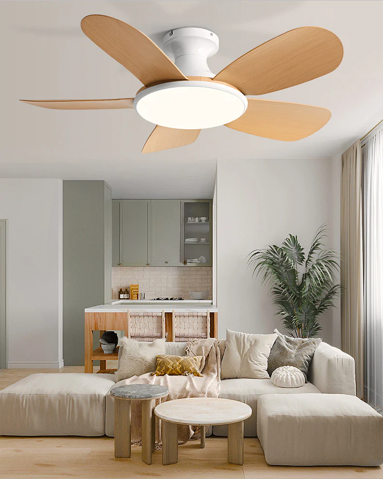 WOMO 5 Blade Low Profile Ceiling Fan Lamp-WM5226 - Image 4