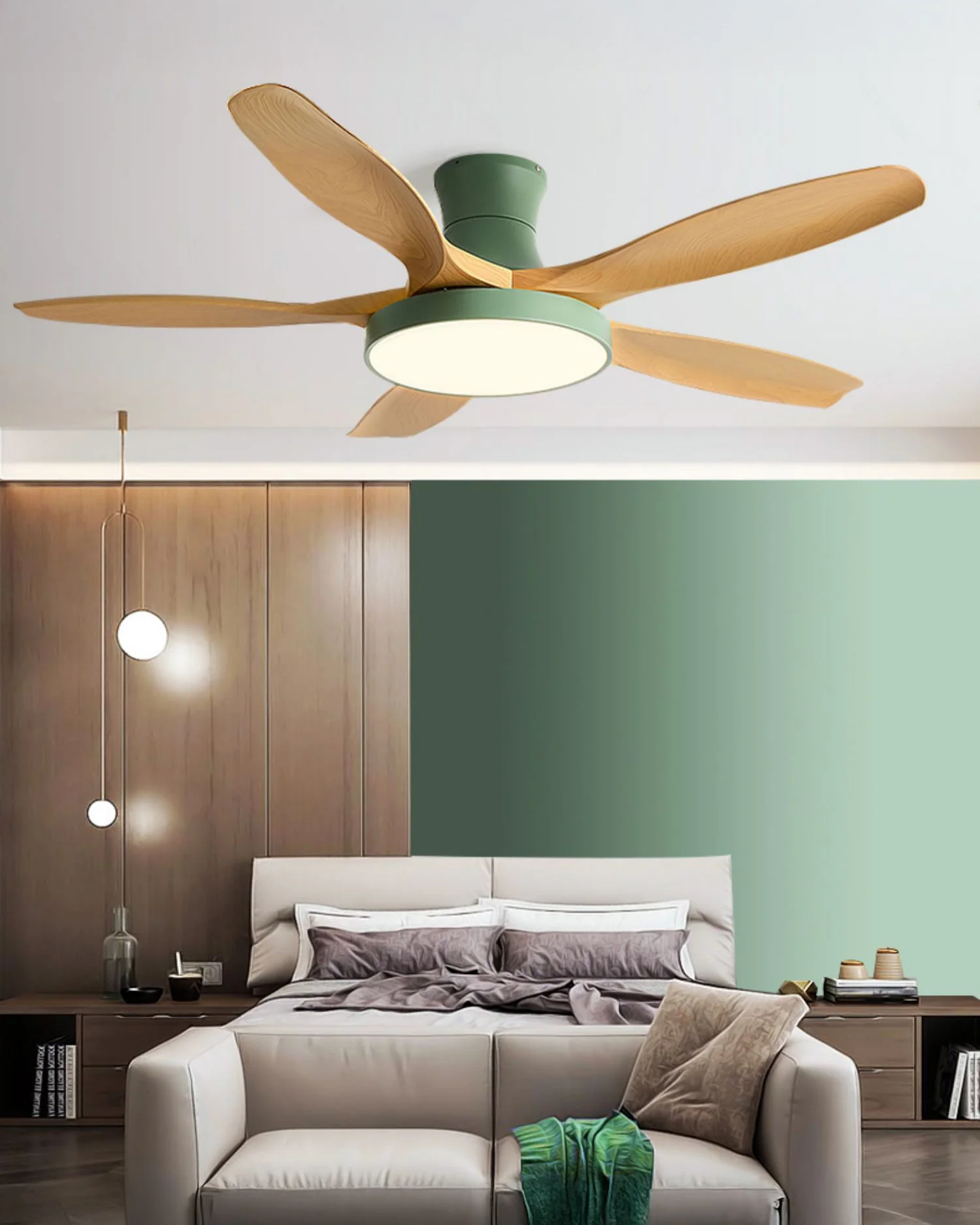 WOMO 5 Blade Low Profile Ceiling Fan Lamp - WM5245a - Image 3