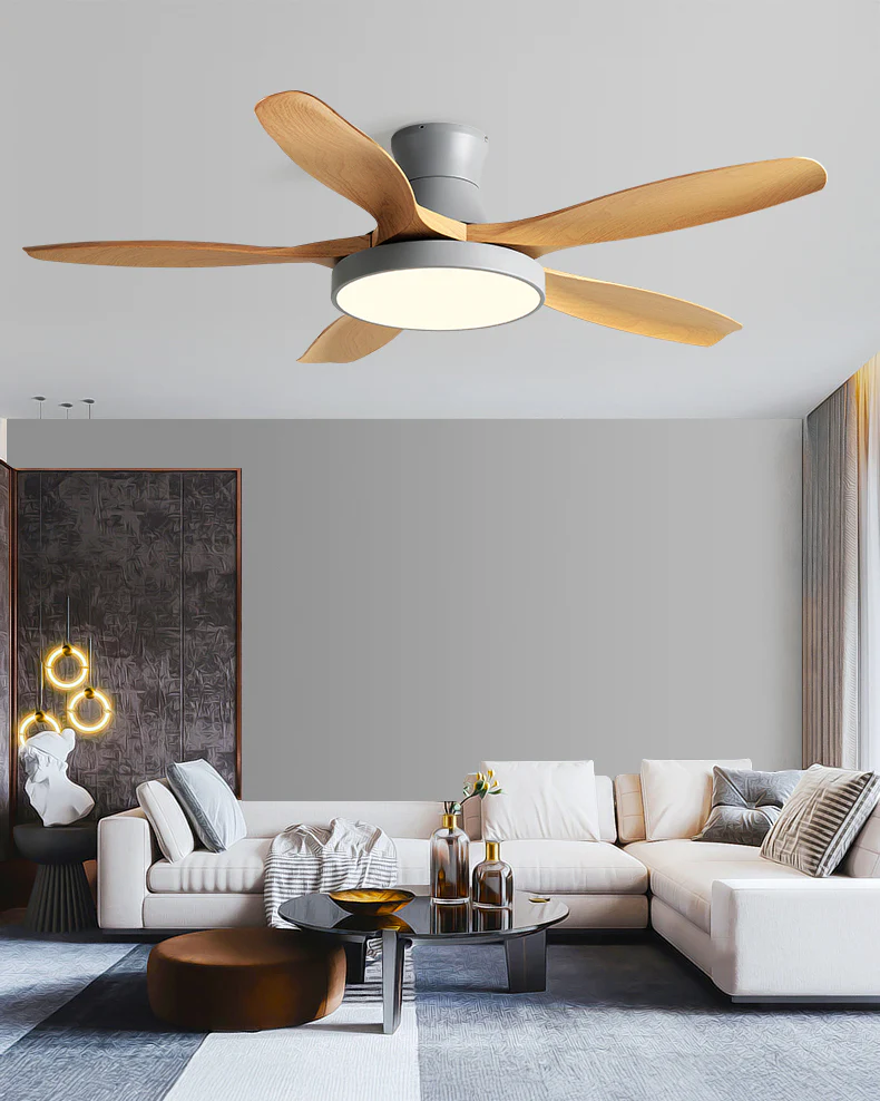 WOMO 5 Blade Low Profile Ceiling Fan Lamp - WM5245a - Image 7