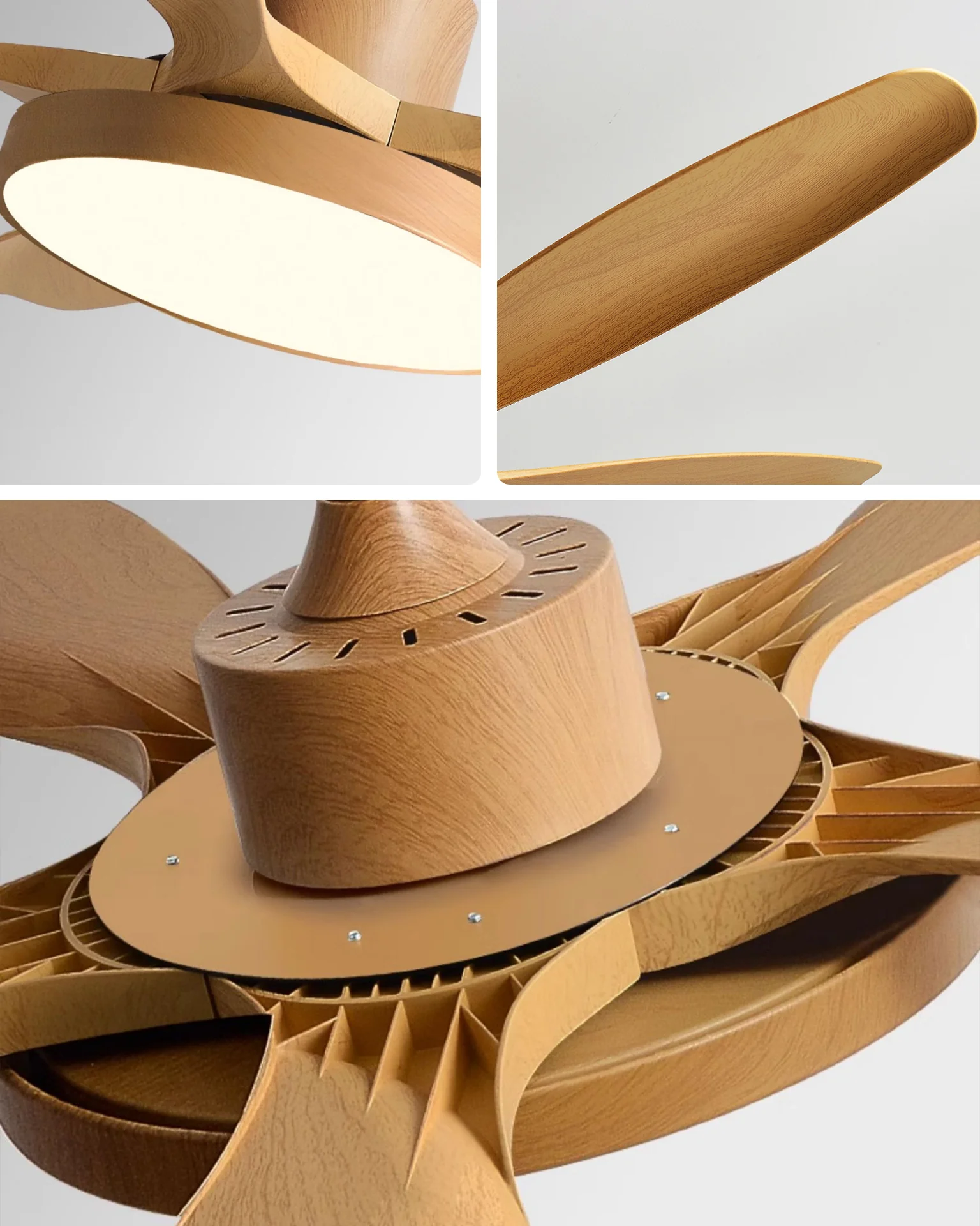 WOMO 5 Blade Low Profile Ceiling Fan Lamp - WM5245a - Image 9