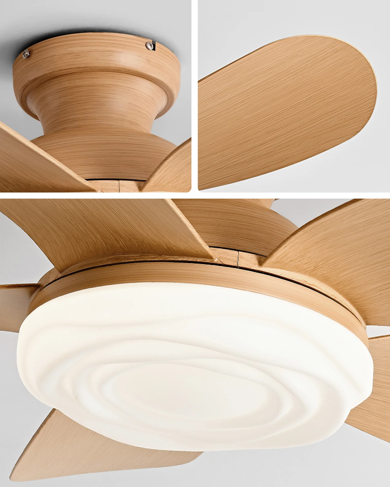 WOMO 52 inch Low Profile Ceiling Fan with Bright Light - WM5165 - Image 9