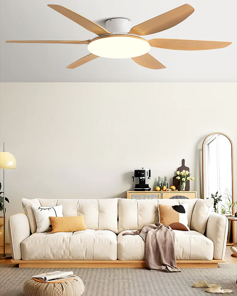 WOMO 6 Blade Low Profile Ceiling Fan with Bright Light - WM5191 - Image 2