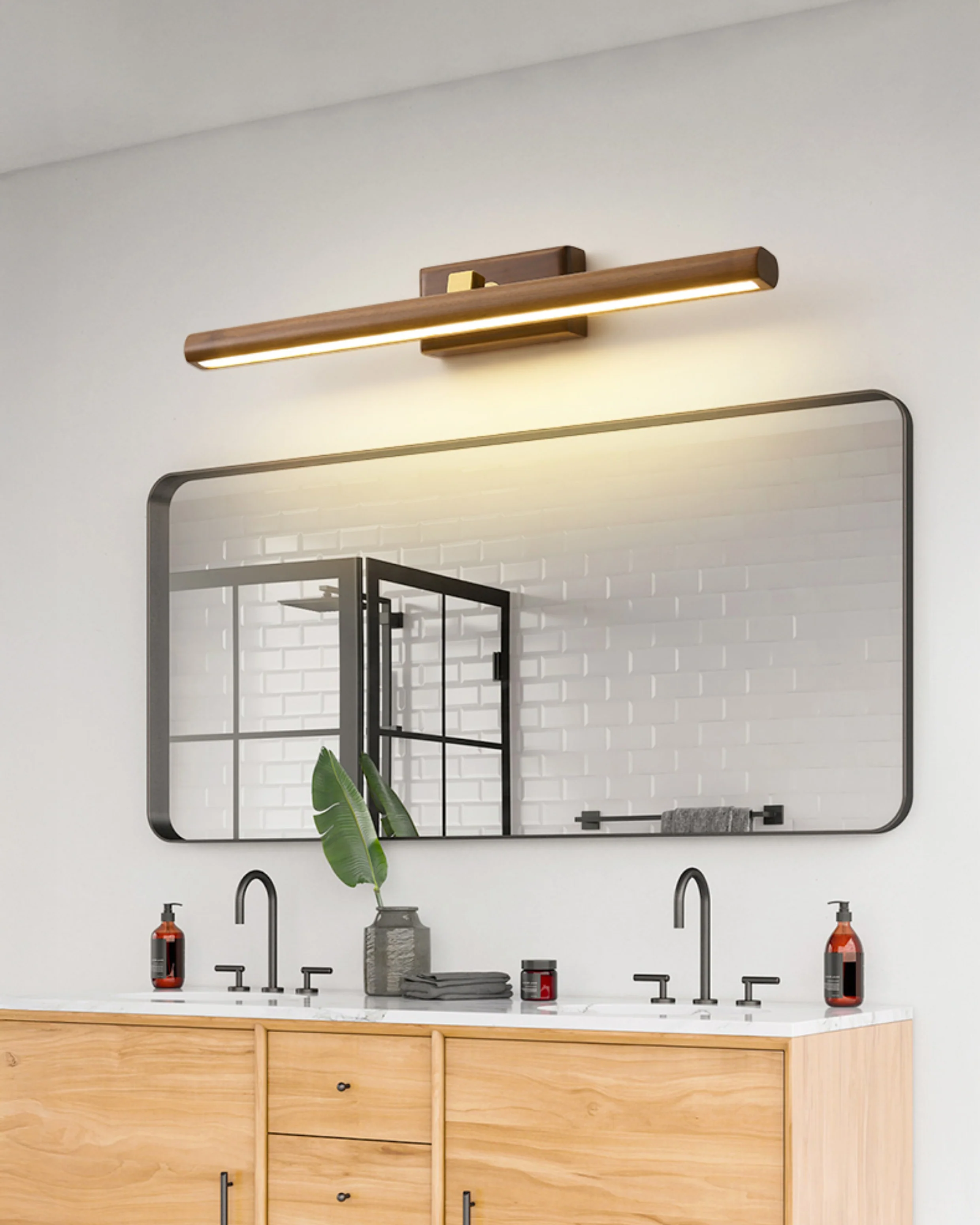 WOMO Adjustable Walnut Linear Wall Sconce-WM6127 - Image 4