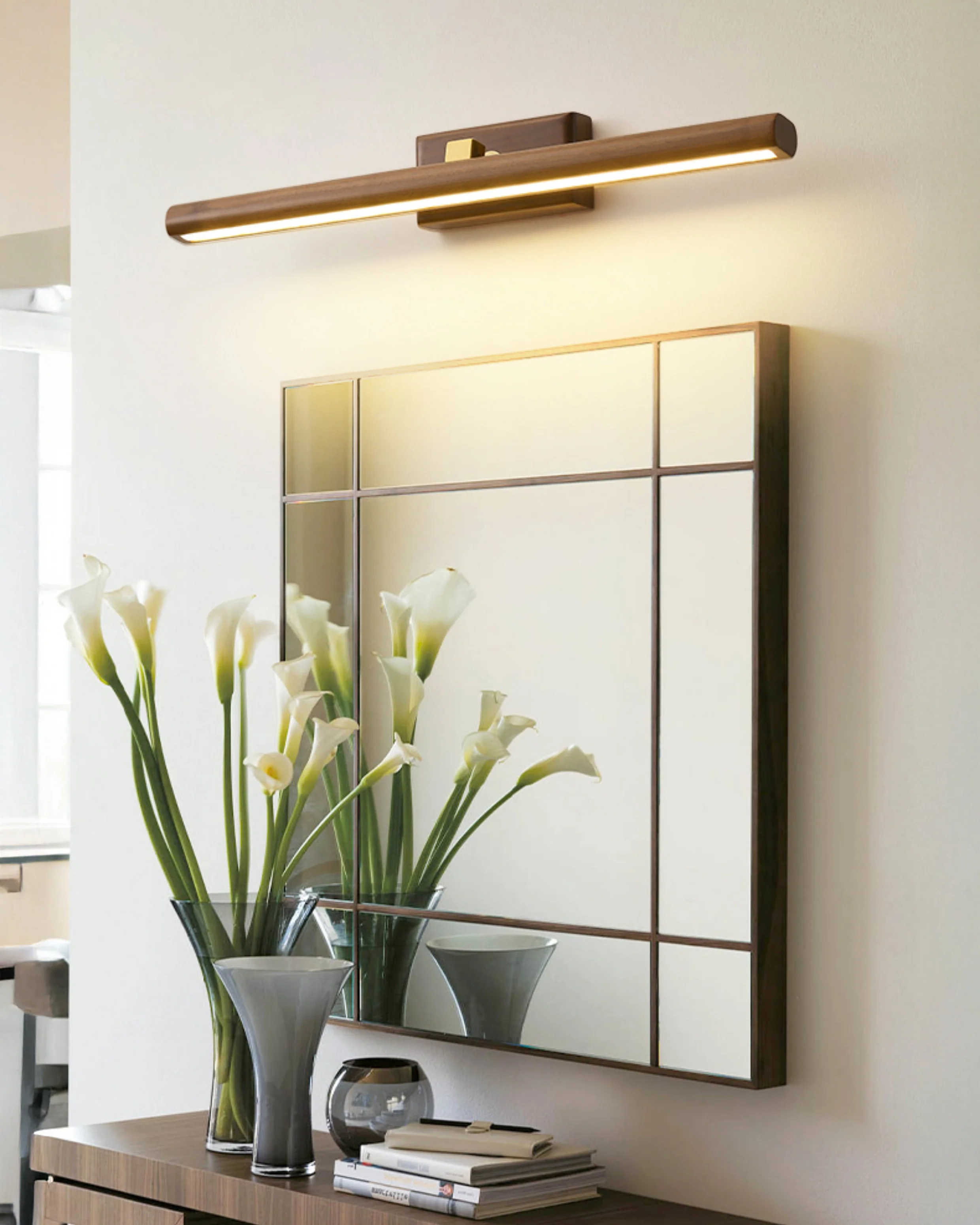 WOMO Adjustable Walnut Linear Wall Sconce-WM6127 - Image 6