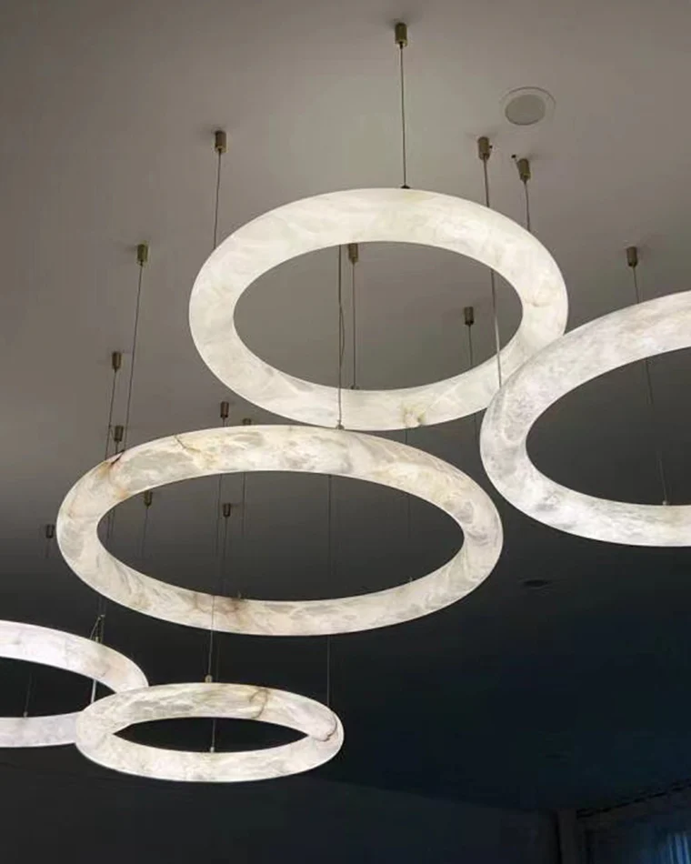 WOMO Alabaster Circle LED Chandelier-WM2873 - Image 11