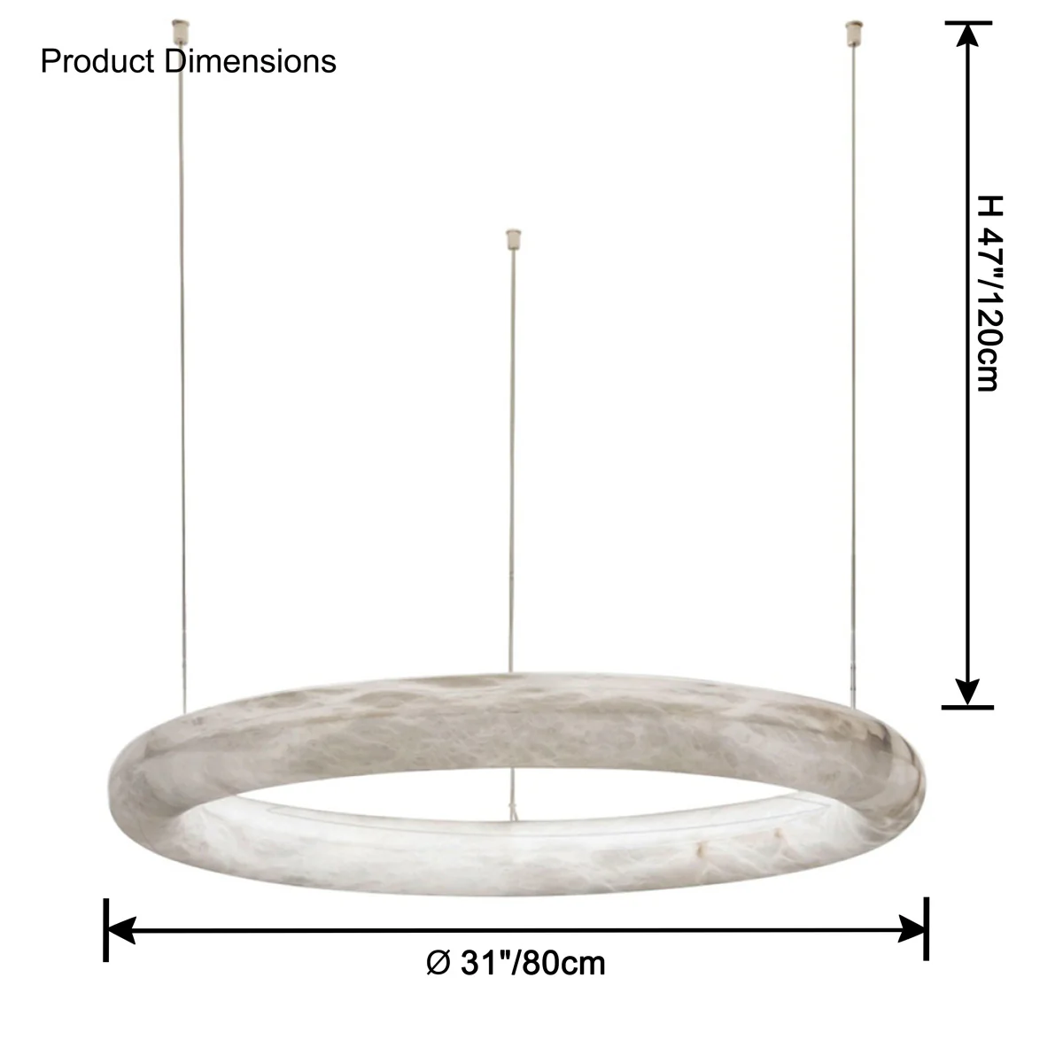 WOMO Alabaster Circle LED Chandelier-WM2873 - Image 15