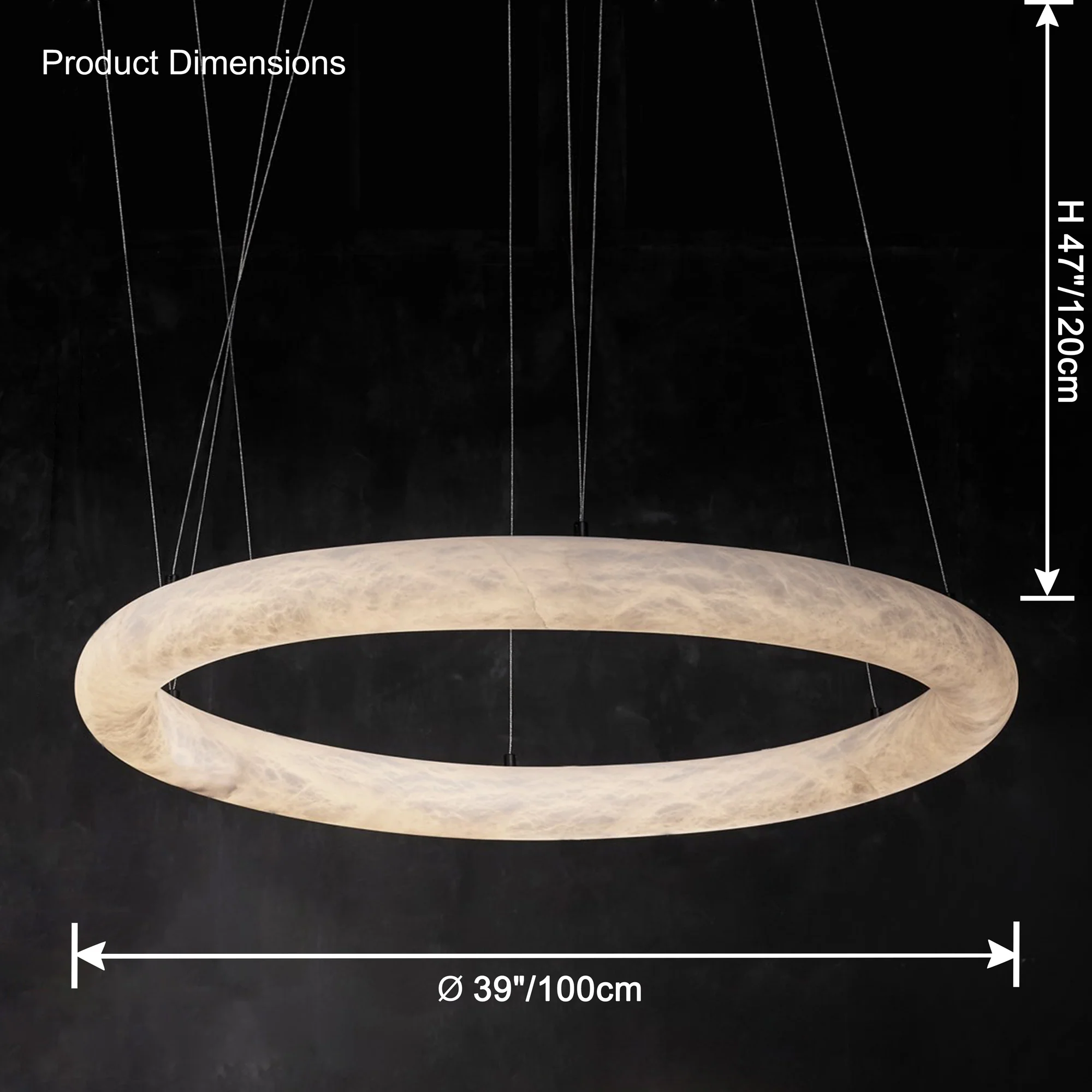 WOMO Alabaster Circle LED Chandelier-WM2873 - Image 17