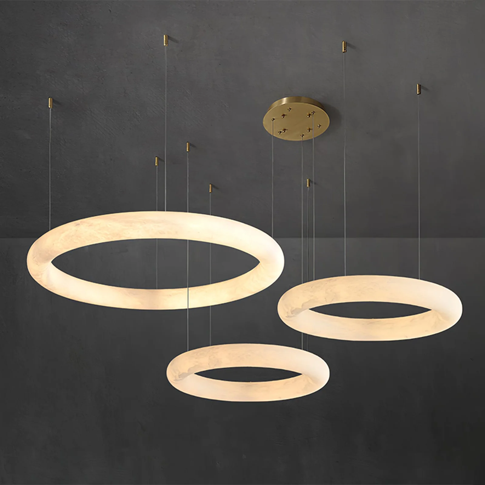 WOMO Alabaster Circle LED Chandelier-WM2873 - Image 18