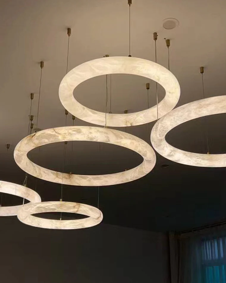 WOMO Alabaster Circle LED Chandelier-WM2873 - Image 5