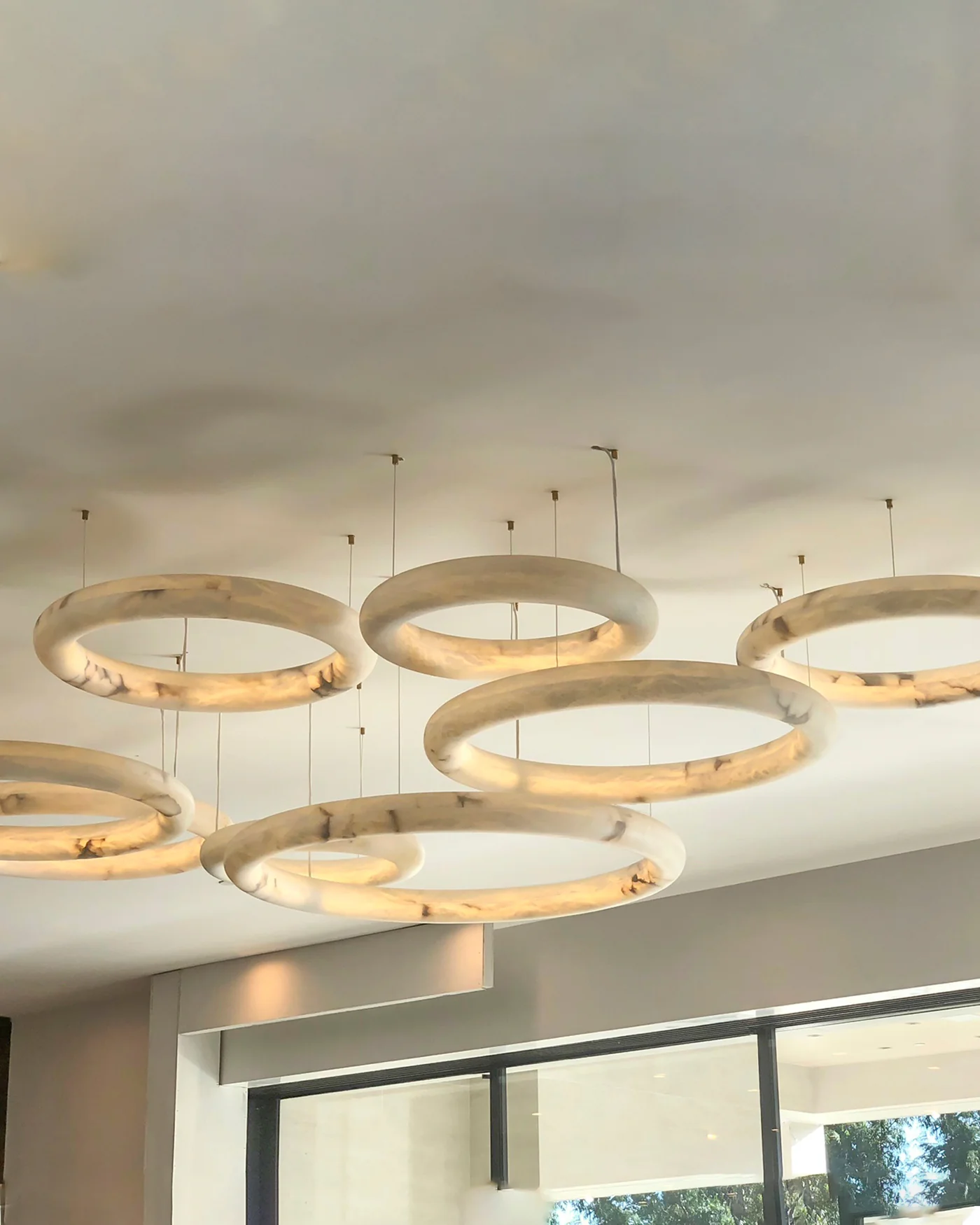 WOMO Alabaster Circle LED Chandelier-WM2873 - Image 7