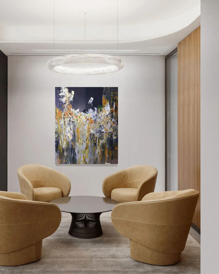 WOMO Alabaster Circle LED Chandelier-WM2873 - Image 8