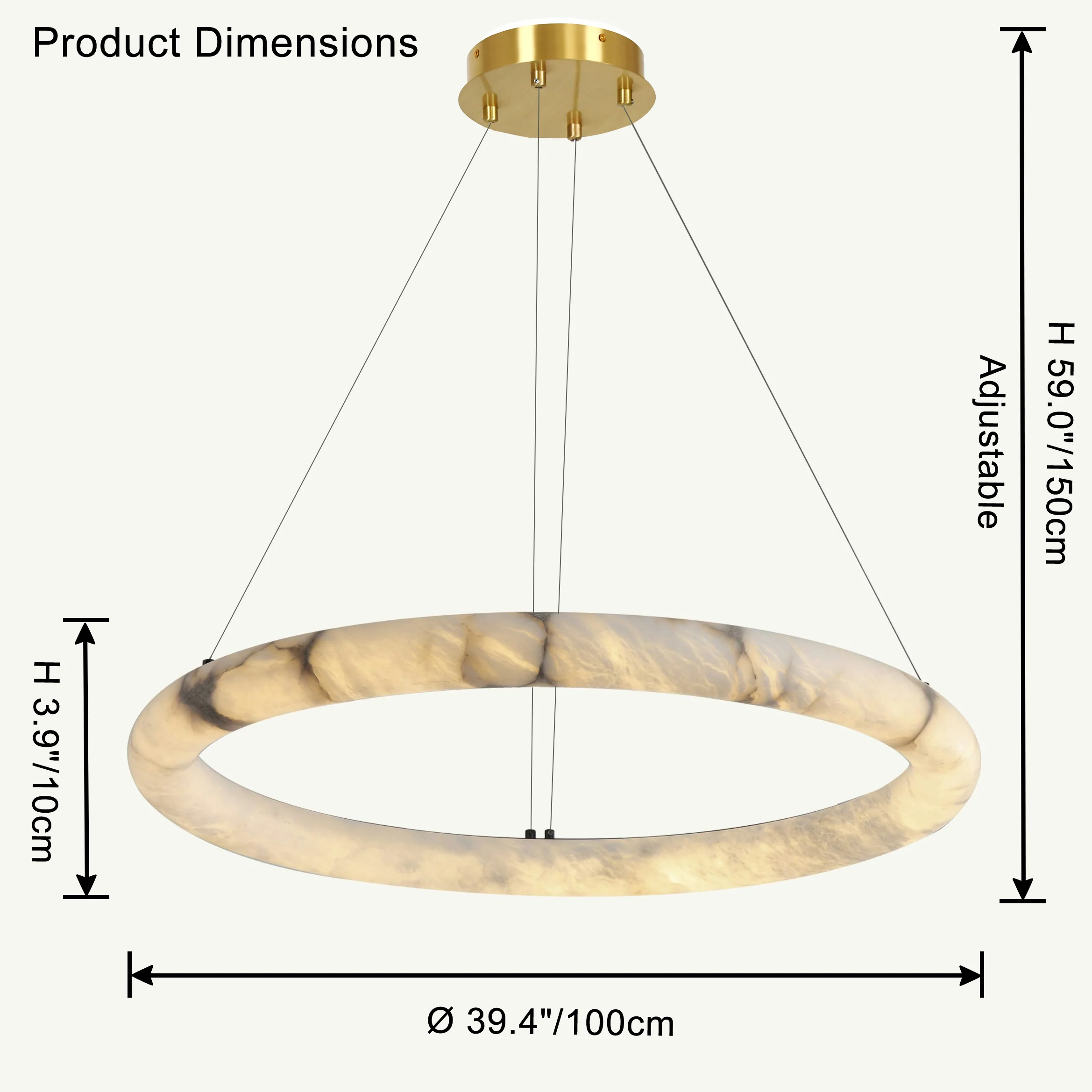 WOMO Alabaster Circular LED Chandelier-WM2874 - Image 18