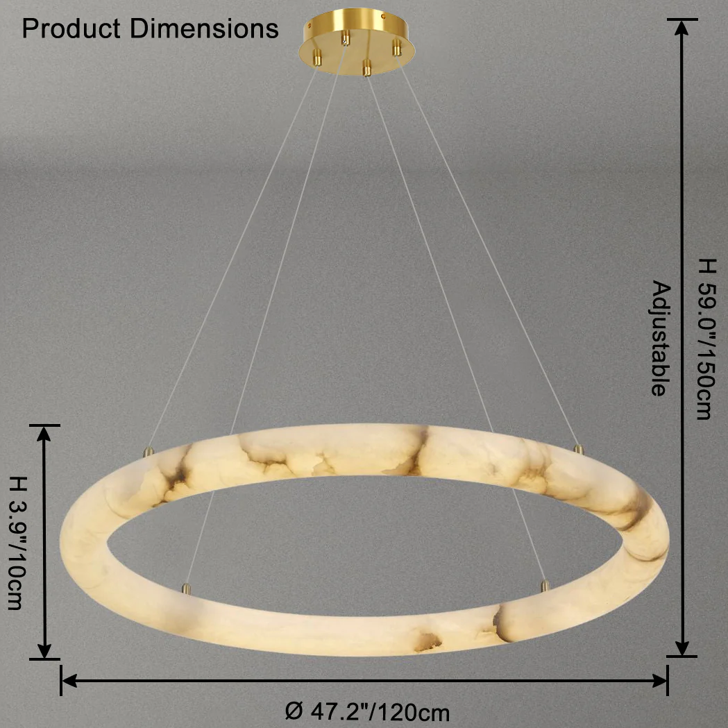 WOMO Alabaster Circular LED Chandelier-WM2874 - Image 20