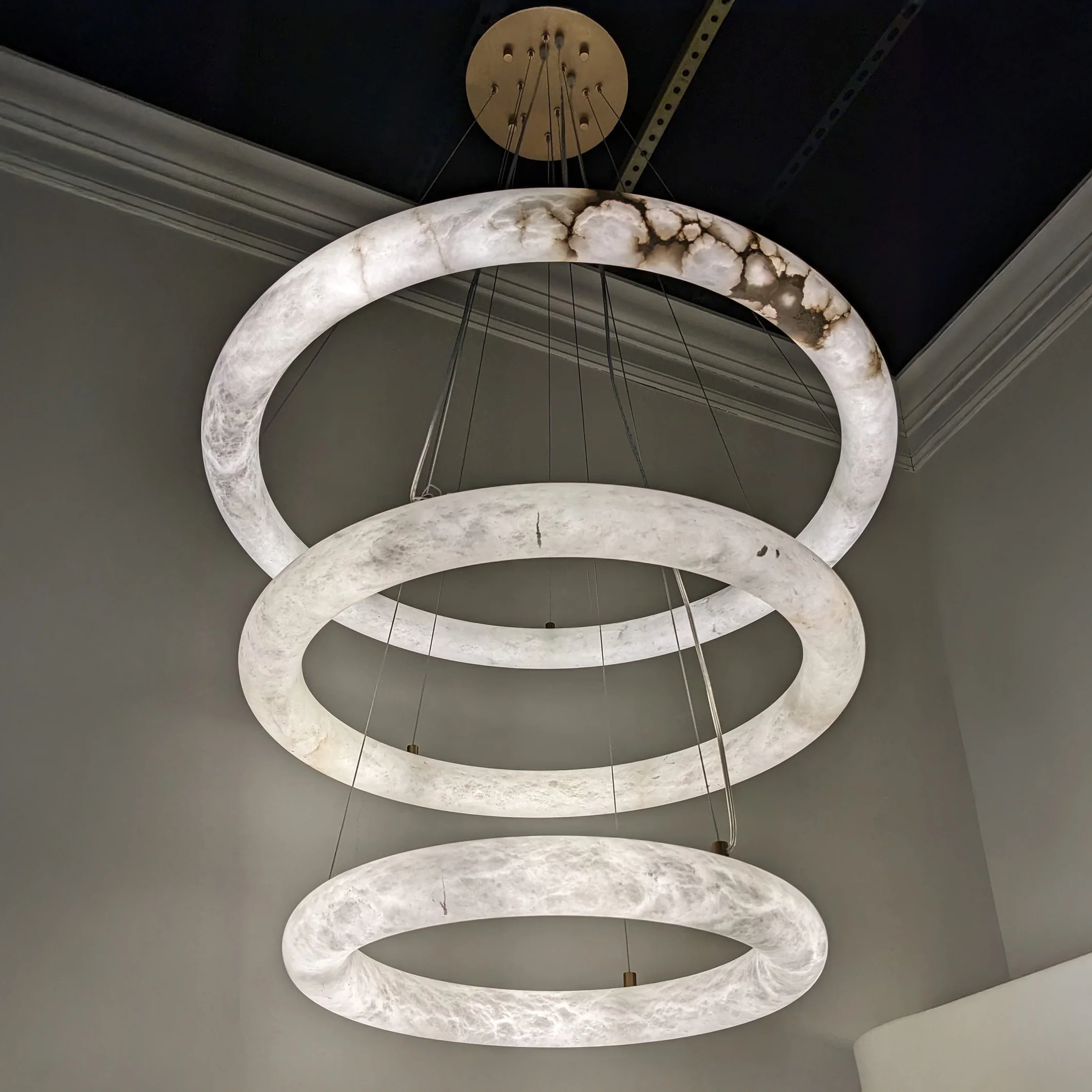 WOMO Alabaster Circular LED Chandelier-WM2874 - Image 21