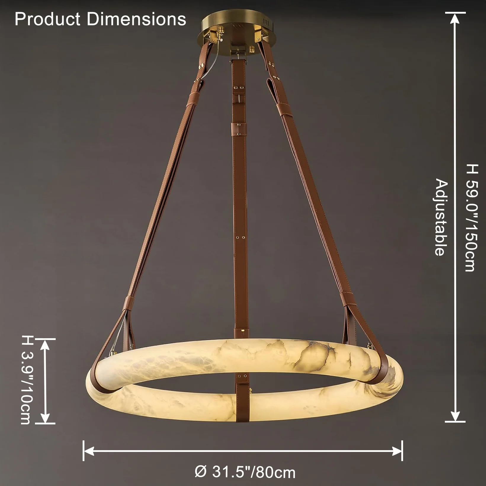 WOMO Alabaster Circular LED Chandelier-WM2874 - Image 26