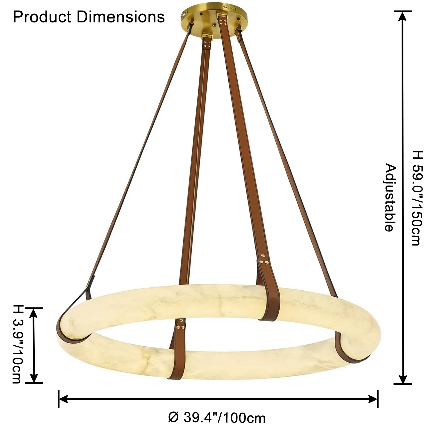 WOMO Alabaster Circular LED Chandelier-WM2874 - Image 28