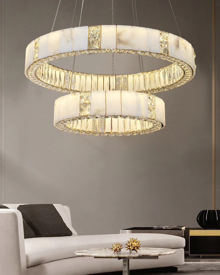 WOMO Alabaster Circular Led Chandelier-WM3056 - Image 3