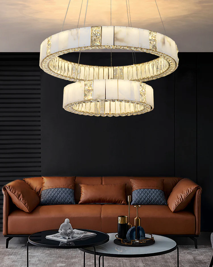 WOMO Alabaster Circular Led Chandelier-WM3056 - Image 4