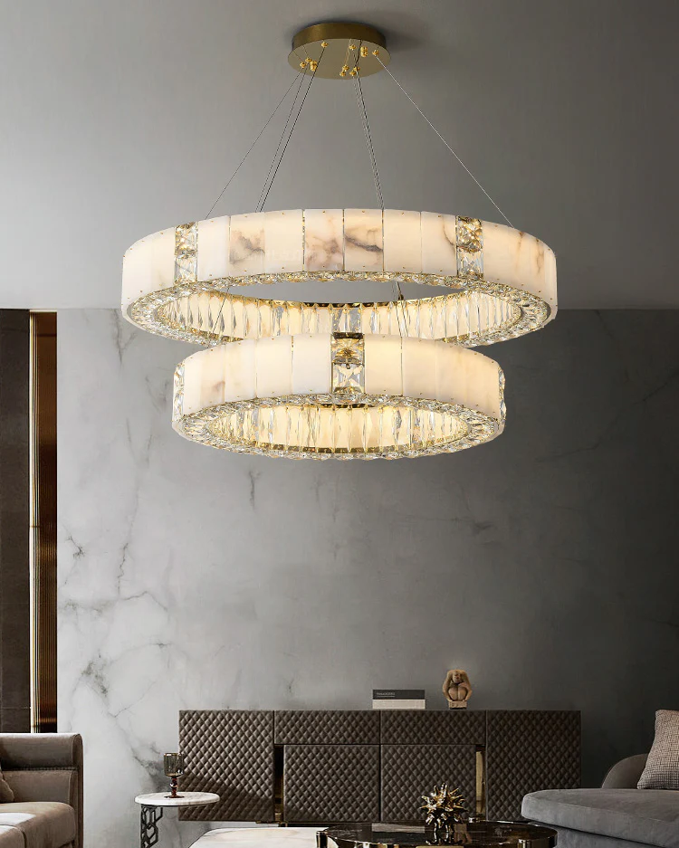 WOMO Alabaster Circular Led Chandelier-WM3056 - Image 5