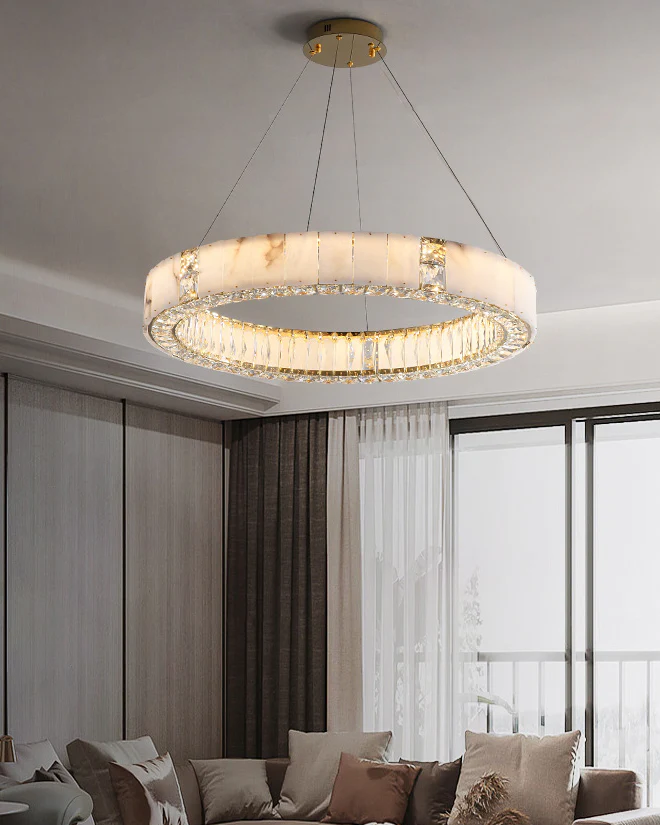 WOMO Alabaster Circular Led Chandelier-WM3056 - Image 6