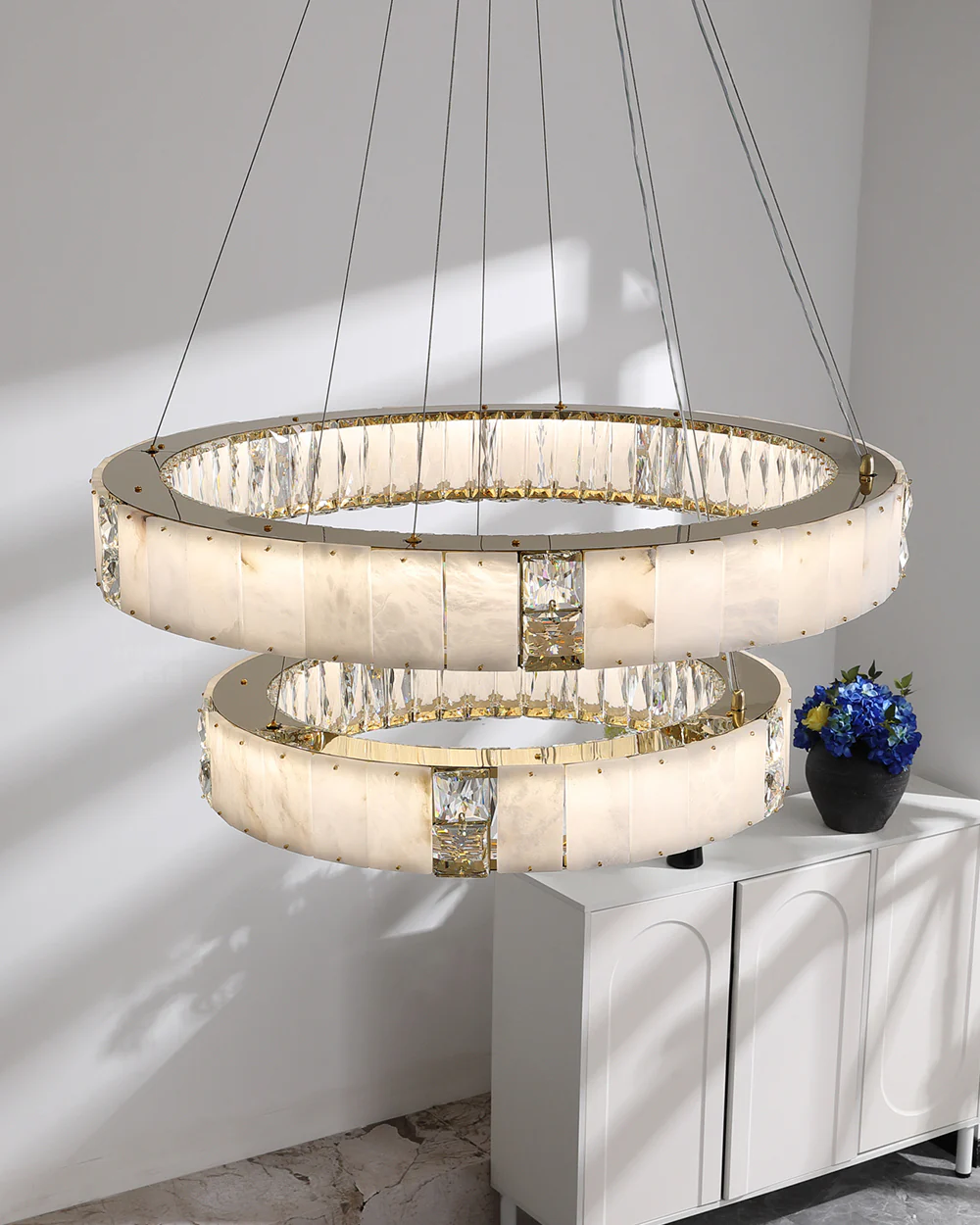 WOMO Alabaster Circular Led Chandelier-WM3056 - Image 7