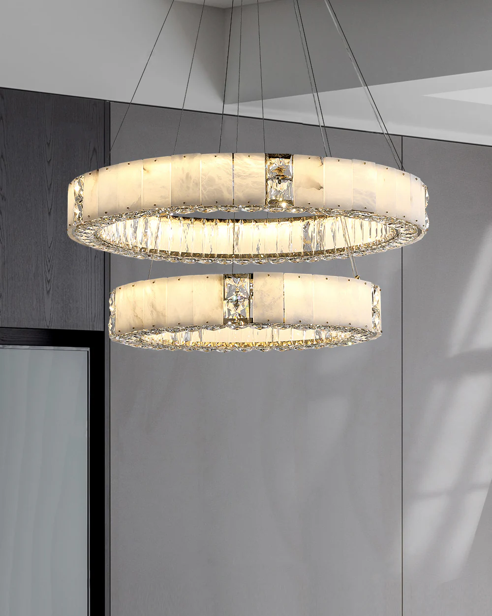 WOMO Alabaster Circular Led Chandelier-WM3056 - Image 8