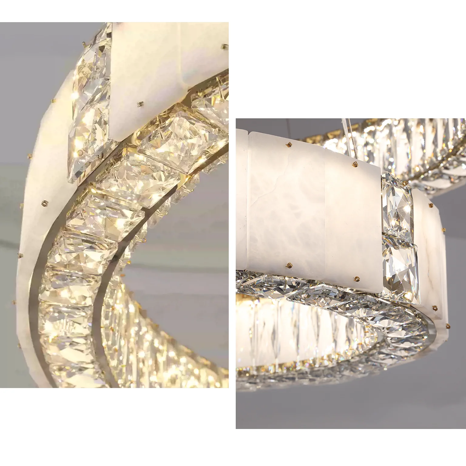 WOMO Alabaster Circular Led Chandelier-WM3056 - Image 9