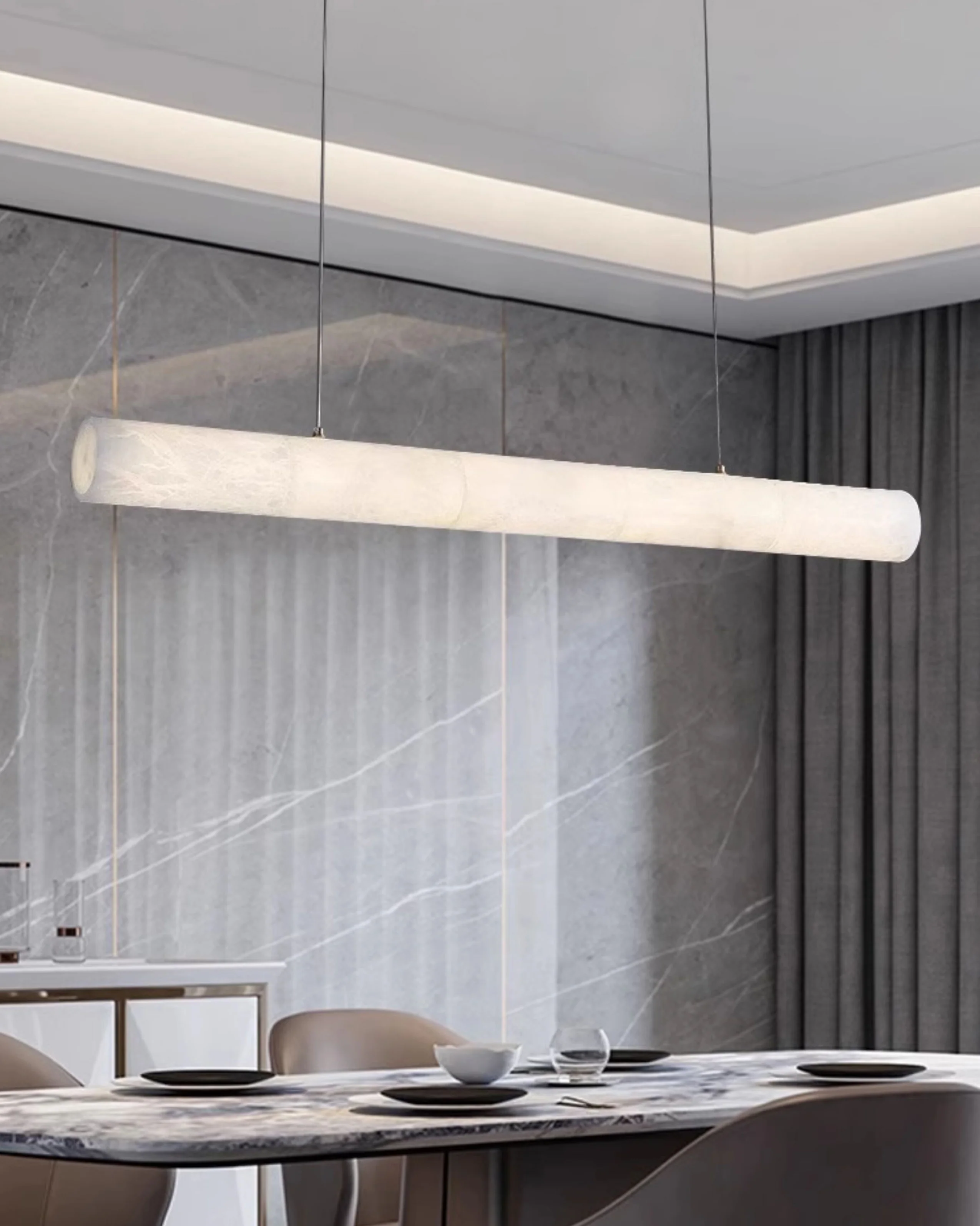 WOMO Alabaster Tube Linear Chandelier-WM2876 - Image 8